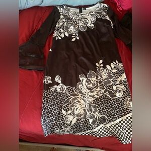 BLACK &WHITE FLOWER PRINTED DRESS 🖤🤍